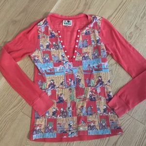 90’s rare Japanese “Friendly Service”thermal V neck